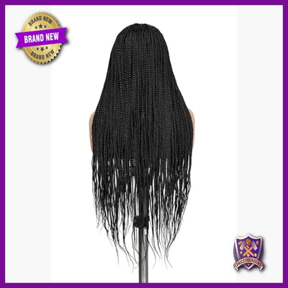 32 Inch Synthetic Knotless Box Braid Wig with Baby Hair Full Lace main image 6